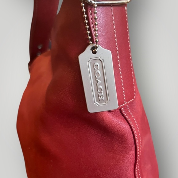Vintage Coach Legacy Soho Red Soft Leather Bucket Y2K Bag 9186 Shoulder Hobo COA - Picture 3 of 16